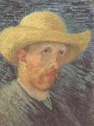 Vincent Van Gogh Self-Portrait wtih Straw Hat (nn04) oil on canvas